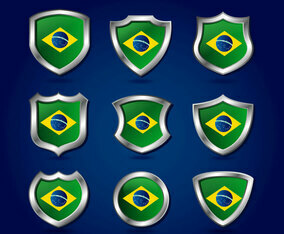 Brasil Shield Flag Vector