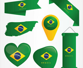 Brazil Flag Clipart Vector Pack