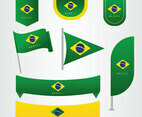 Brazil Flag Clipart Vector Pack