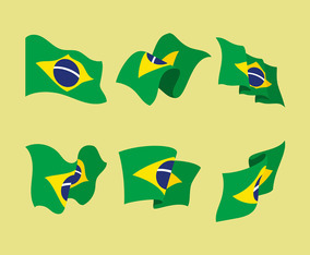 Brasil Flag Clipart Set