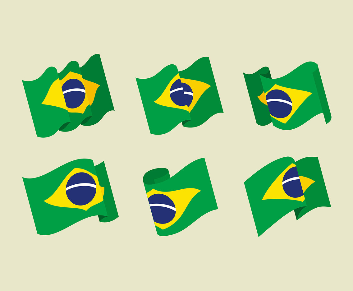 Brasil Flag Clipart Set