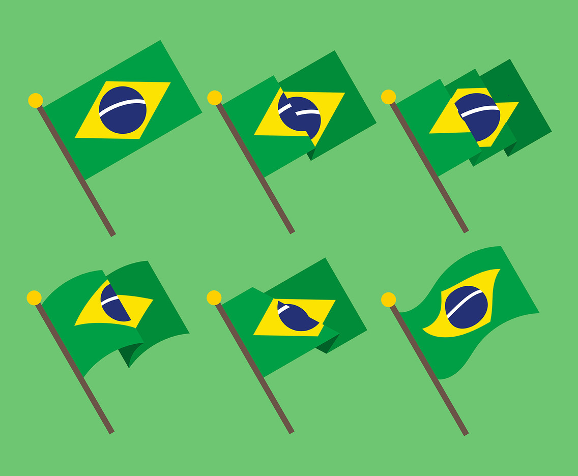 Brasil Flag Clipart Set