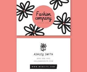 Pink Flower Business Card Template