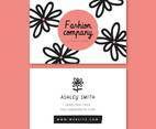 Pink Flower Business Card Template