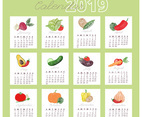 Watercolor Veggies Calendar 2019