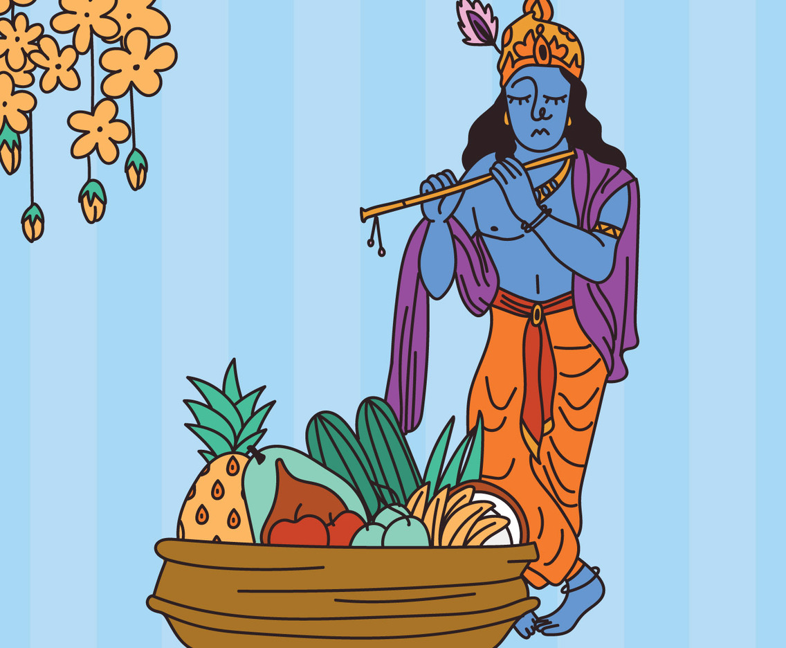 Food For Vishu Together with Krishna