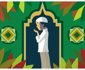 Muslim Boy Praying Vector