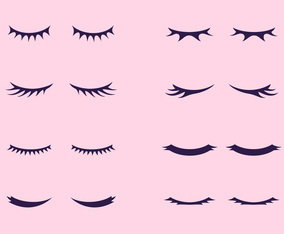Beautiful Eyelashes Clipart Set