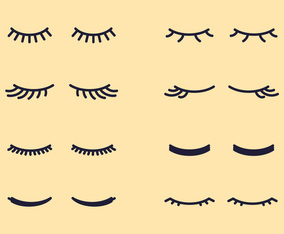 Simple Eyelashes Clipart Set