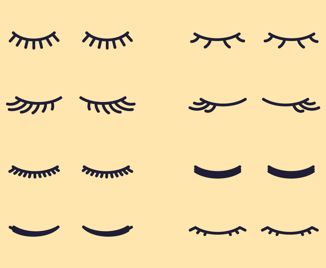 Simple Eyelashes Clipart Set