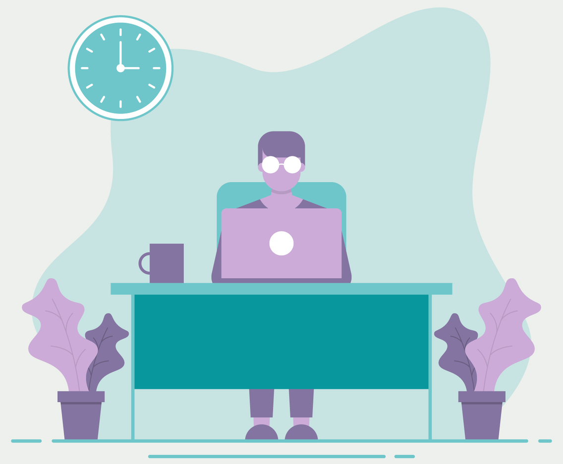 BusinessMan Working At Office Desk