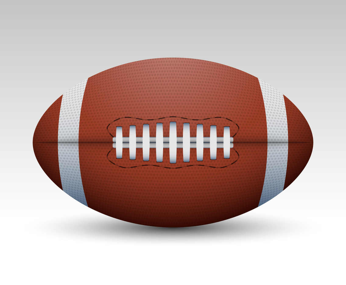 American Football Ball Vector Realistic Illustration