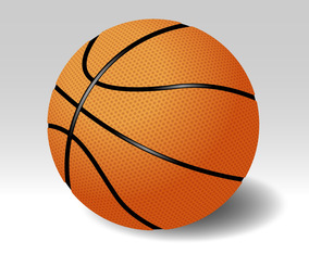 Realistic Basketball Isolated On Background Illustration