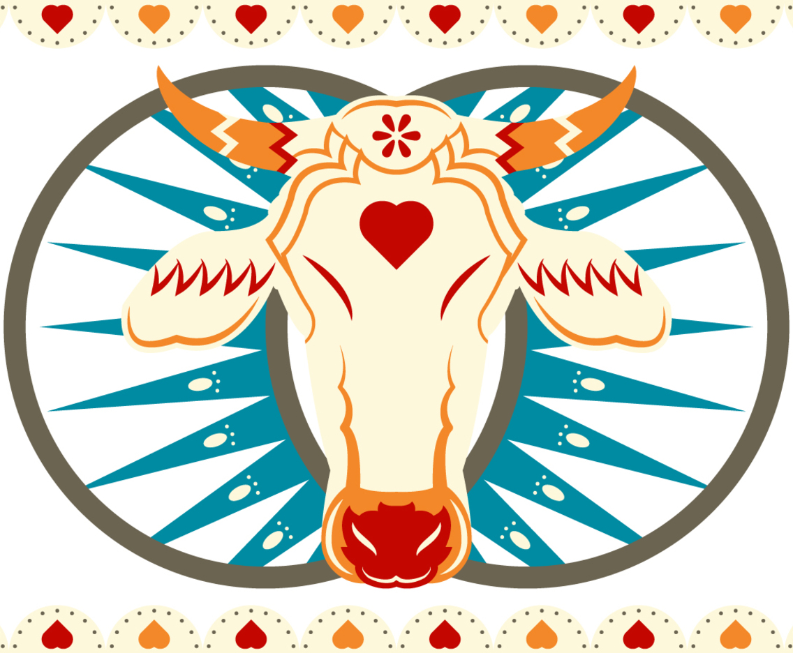 Bumba Meu Boi Bull Head and Abstract Background