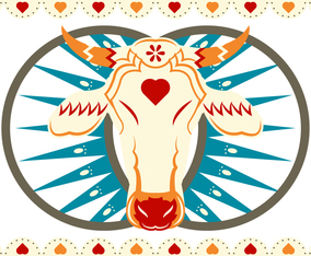 Bumba Meu Boi Bull Head and Abstract Background