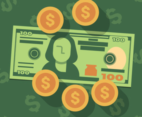 One Hundred Dollars Vector Illustration