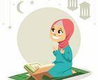 Muslim Girl Praying
