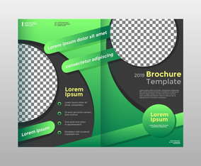 Half-Fold Brochure Template Vector