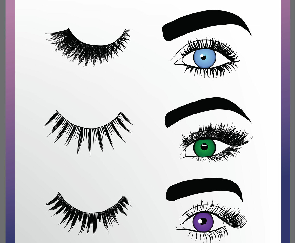False Eyelashes Styles Vector Pack