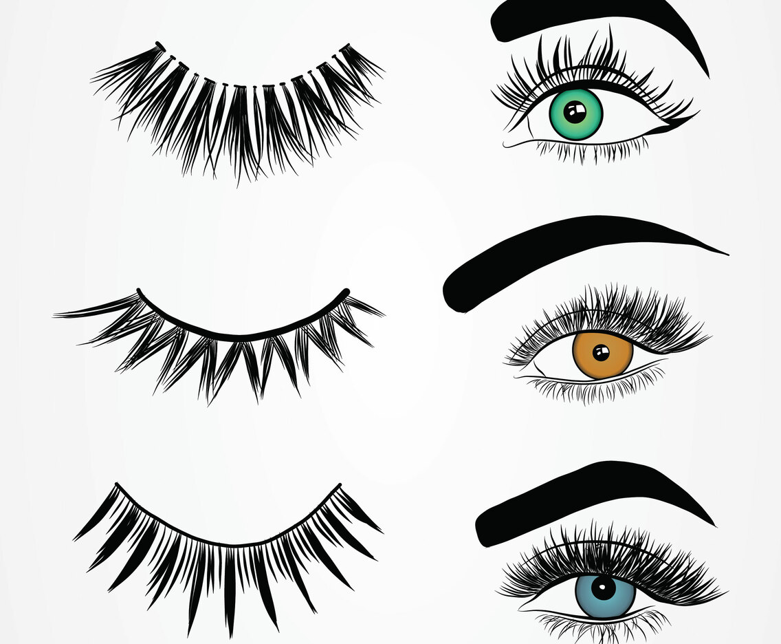 False Eyelashes Styles Vector Pack