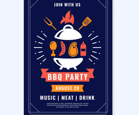 Bbq Party Poster Vector