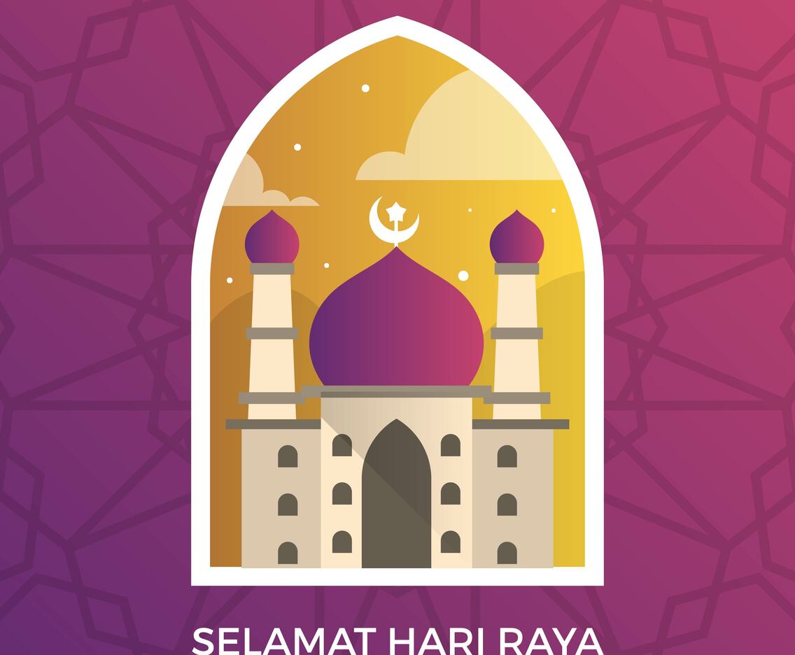 Modern Selamat Hari Raya Eid Mubarak Greetings