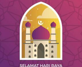Modern Selamat Hari Raya Eid Mubarak Greetings