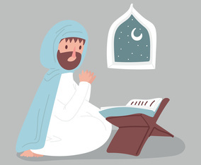 Man Praying With a Quran