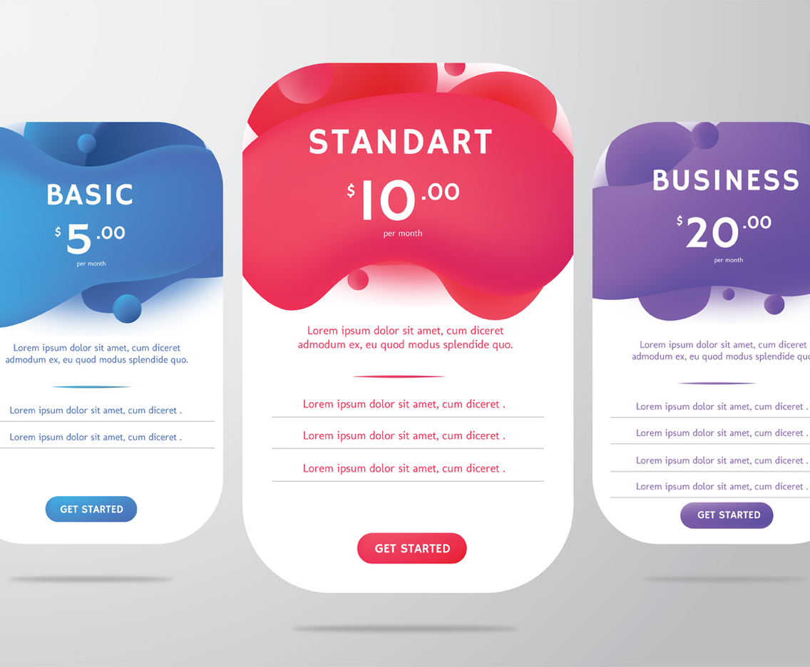 Pricing Table Vector Design