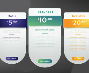 Pricing Table Vector Design