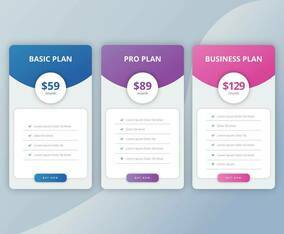 Pricing Table vector