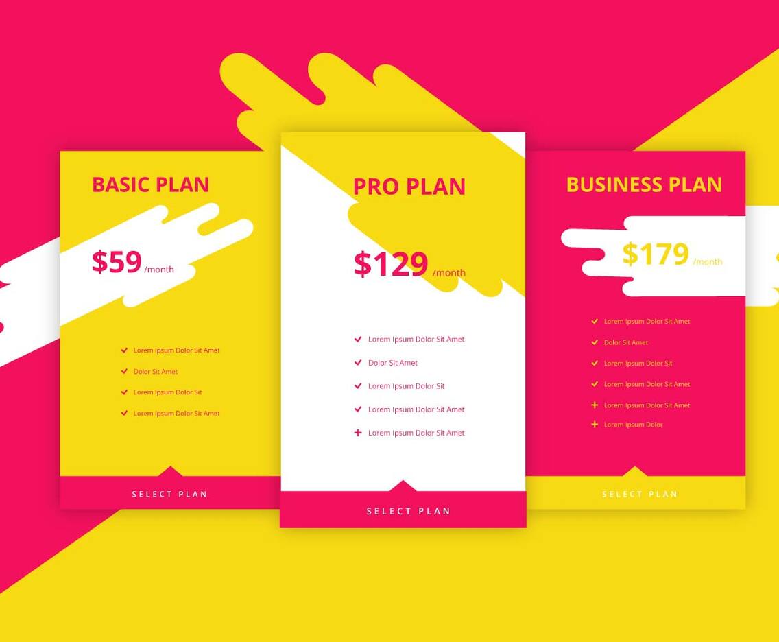 Pricing Table vector