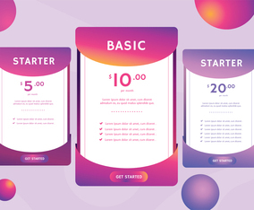 Pricing Table Vector Design