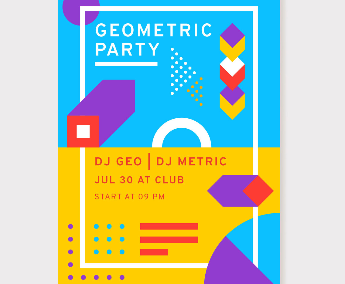 Geometric Party Poster Design