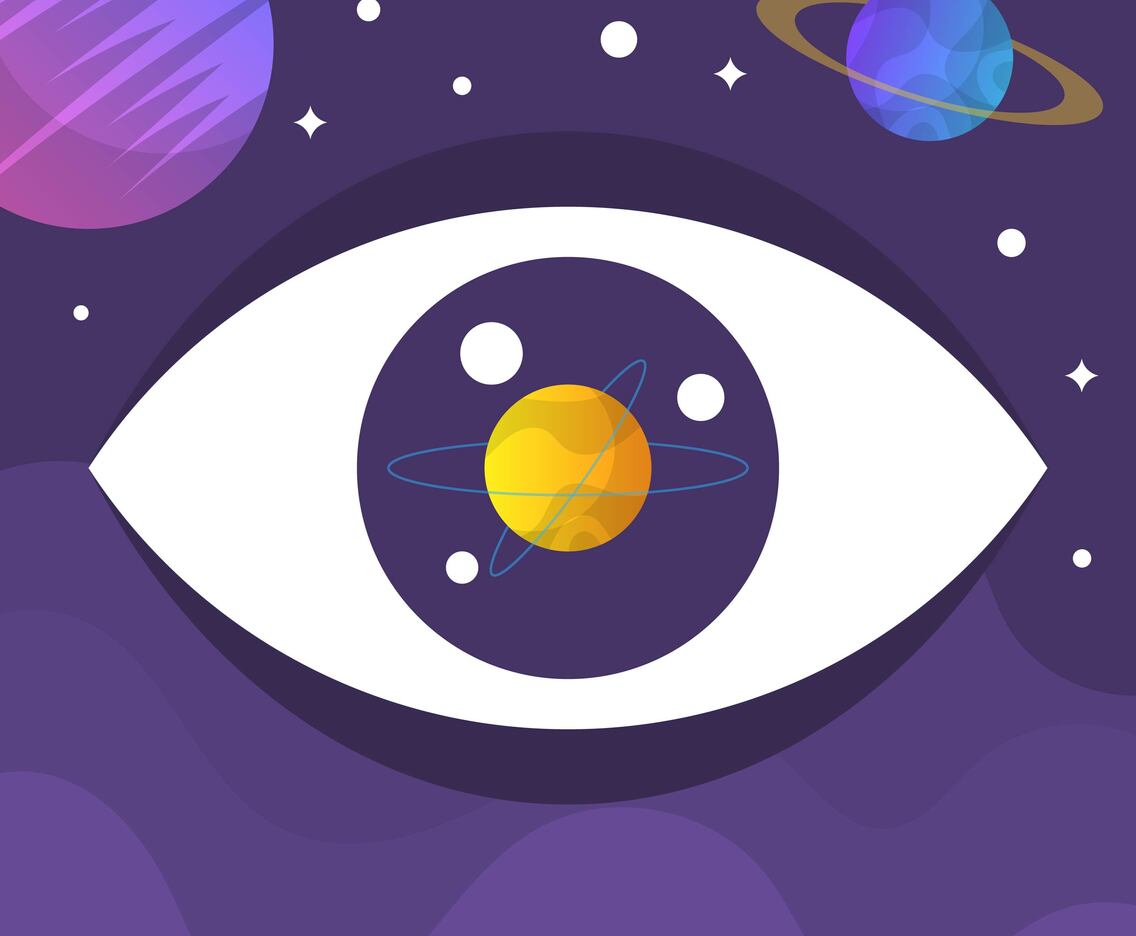 Flat Eye Galaxy Vector Illustration