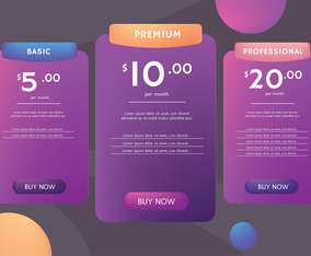 Pricing Table Vector Design