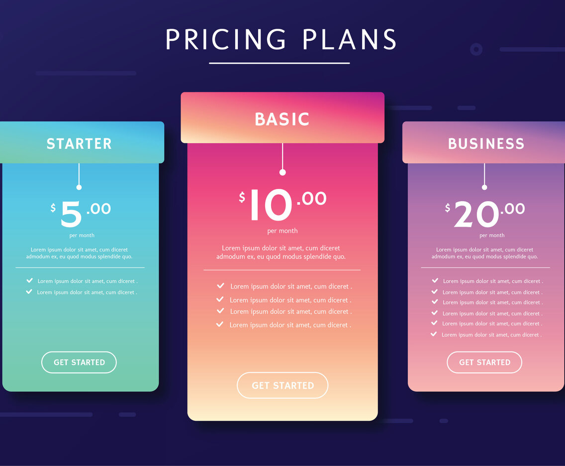 Pricing Plans Vector Design