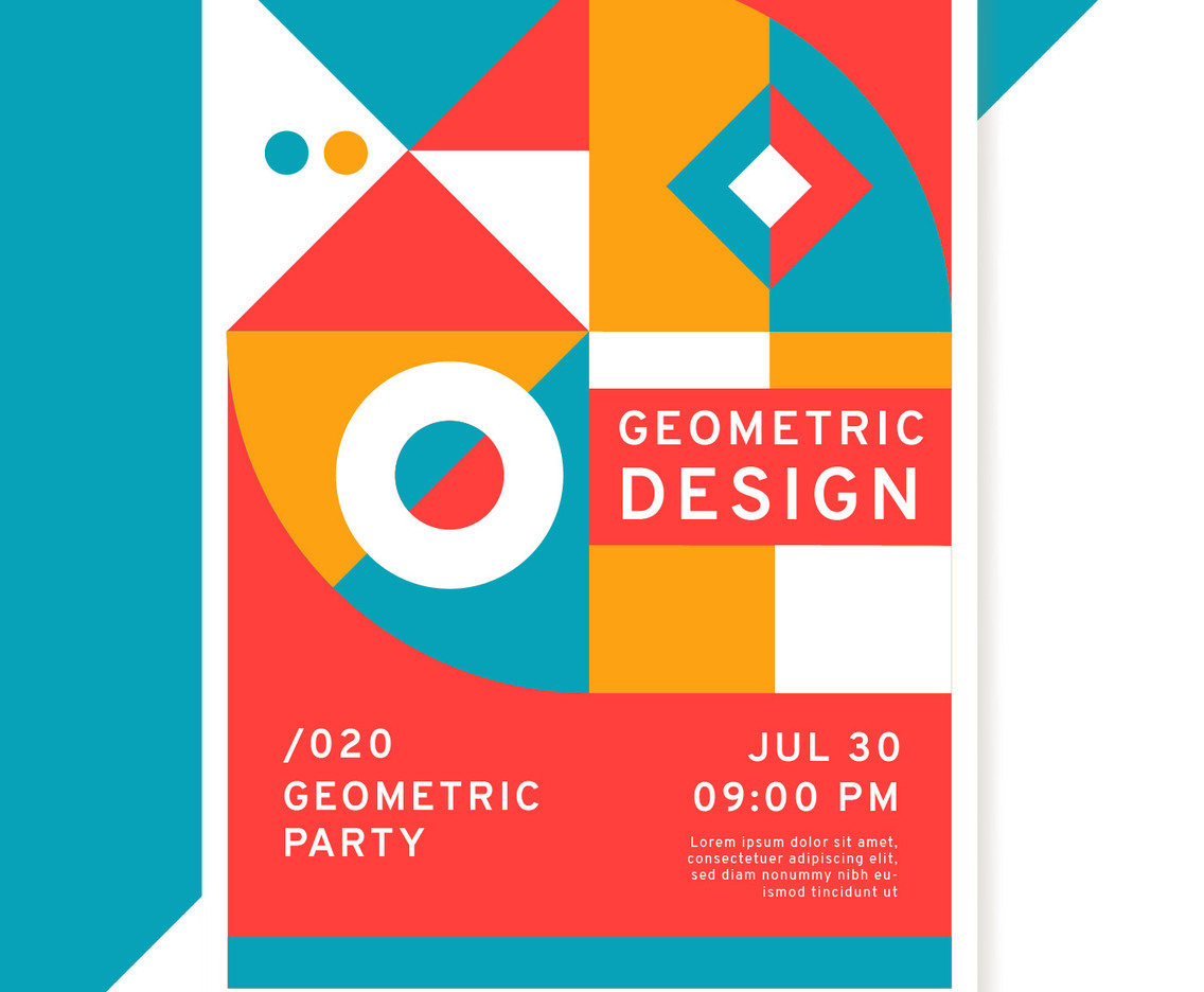 Geometric Poster Design Vector