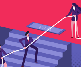 Manager Leading Team To Success Vector Flat Illustration