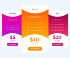Pricing Table Vector Template