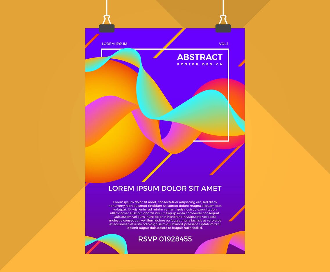 Abstract Colourful Poster Design Vector Template