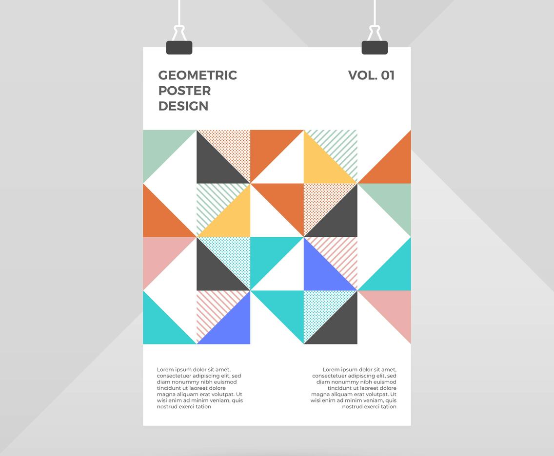 Flat Scandinavian Geometric Poster Design