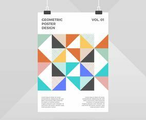 Flat Scandinavian Geometric Poster Design
