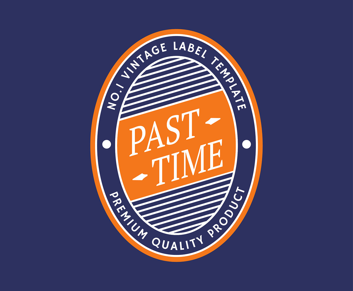 Retro Label Oval Template