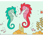 Seahorses Vector