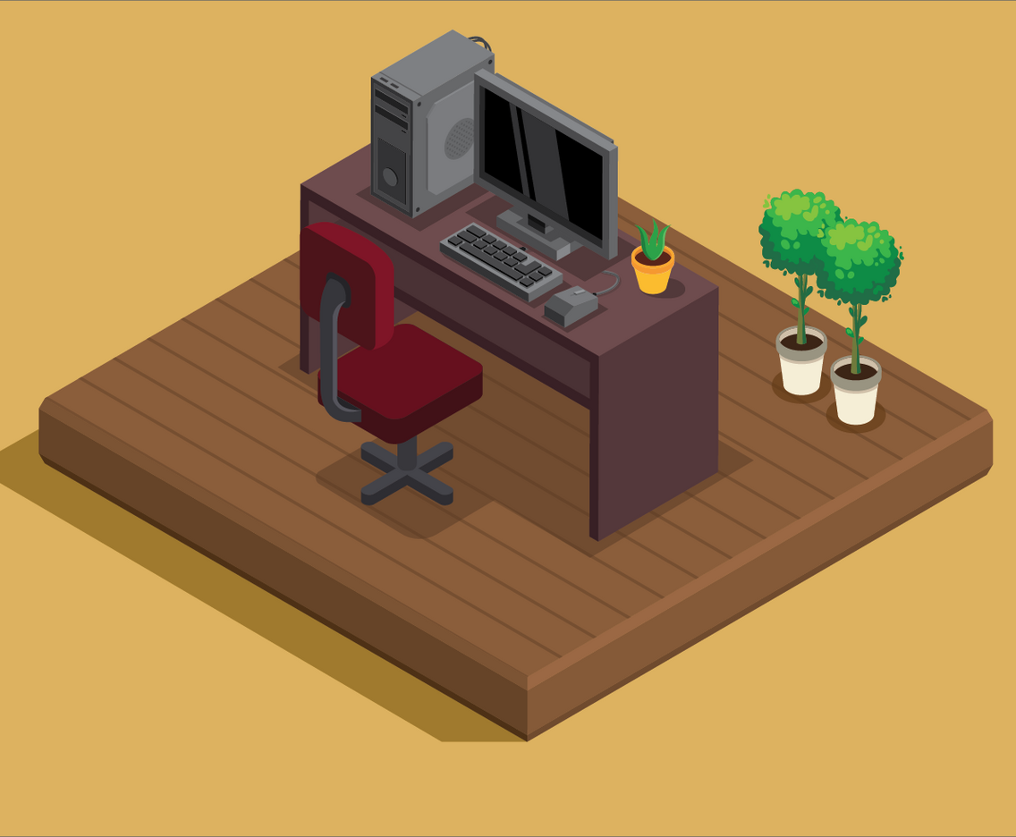 Working Room Isometric Style