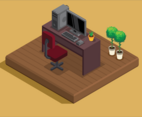 Working Room Isometric Style