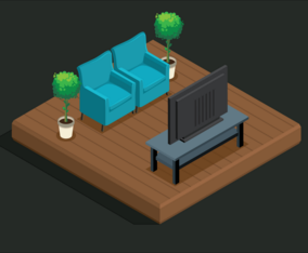 Living Room Isometric Style