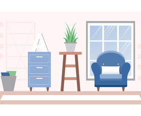 Vector Designer Room Illustration
