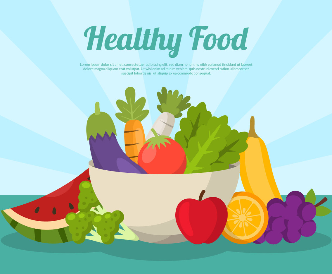 Healthy Food Bowl with text